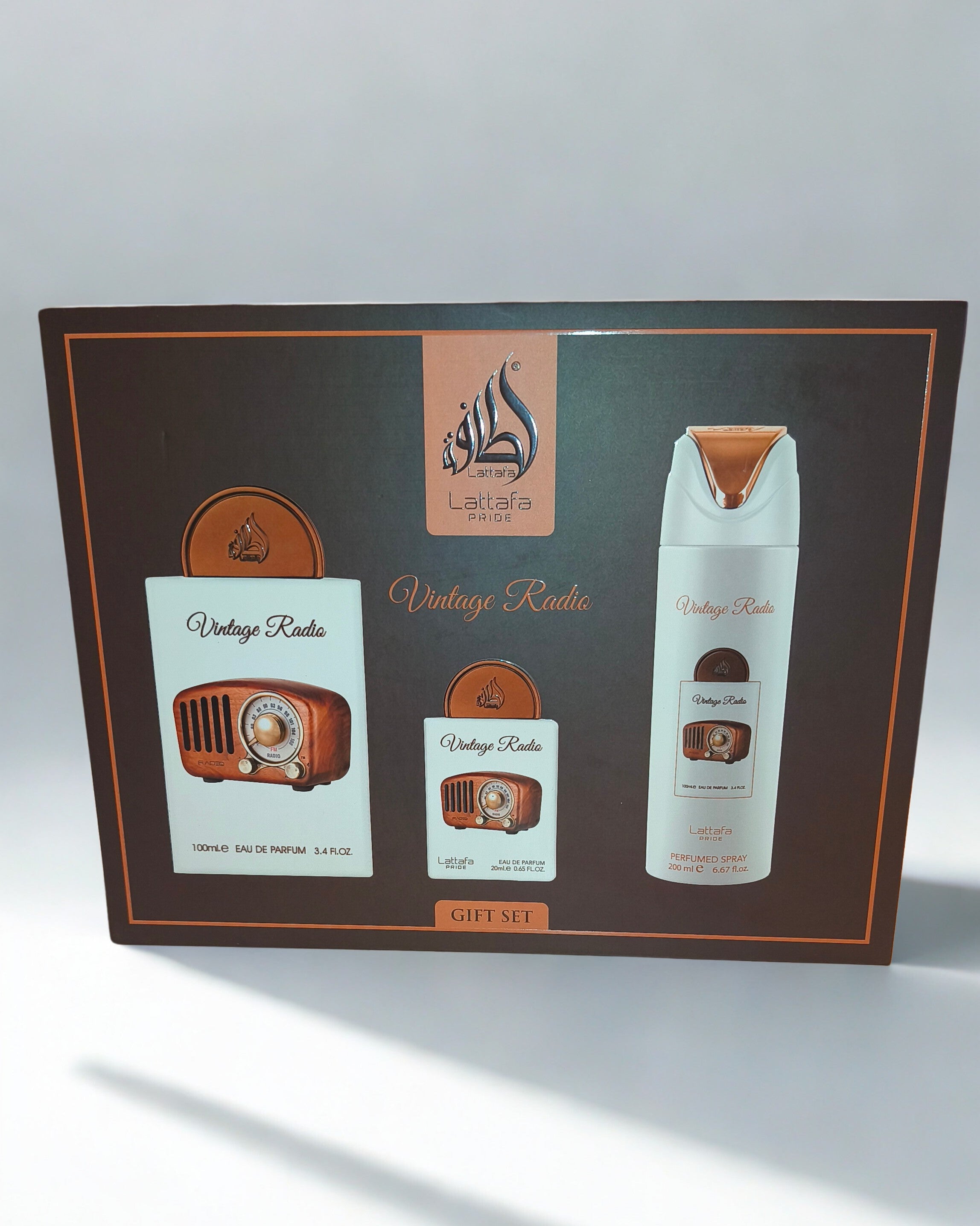 Lattafa Vintage Radio – 3-teiliges Geschenkset